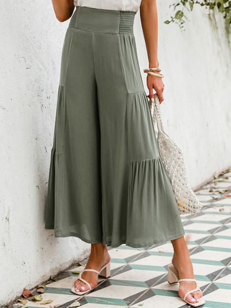 simplee shirred waist wide leg pants b9ab#, Black;white
simplee shirred waist wide leg pants b9ab#, Black;white