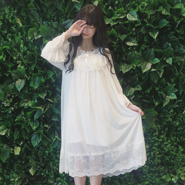 casual dresses sannian women dress 2021 spring and autumn japanese sweet cute mid-length lace gauze fairy pajamas nightdress, Black;gray
casual dresses sannian women dress 2021 spring and autumn japanese sweet cute mid-length lace gauze fairy pajamas nightdress, Black;gray