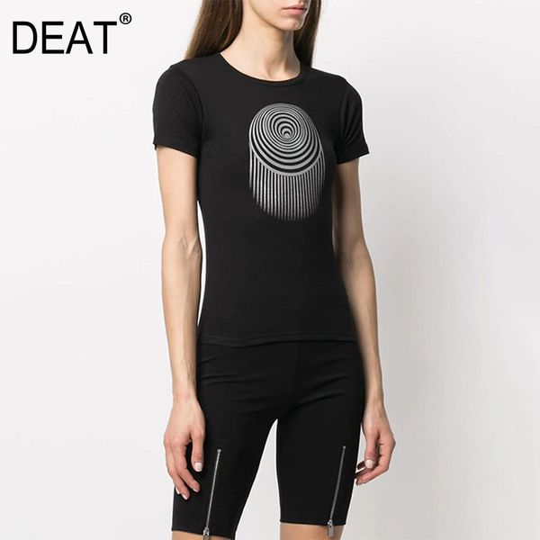 women black ufo printing t-shirt linear illusion round neck short sleeve slim fit fashion tide summer 7d0802 210421, White
women black ufo printing t-shirt linear illusion round neck short sleeve slim fit fashion tide summer 7d0802 210421, White