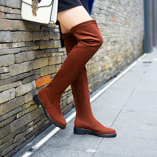 boots oversized roundheaded plain suede thickheeled elastic, Black
boots oversized roundheaded plain suede thickheeled elastic, Black