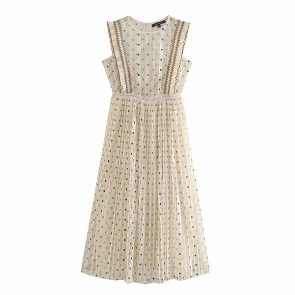 summer women vintage pleated dress sleeveless dot chiffon o-neck mesh es female elegant fashion party vestidos 210513, Black;gray
summer women vintage pleated dress sleeveless dot chiffon o-neck mesh es female elegant fashion party vestidos 210513, Black;gray