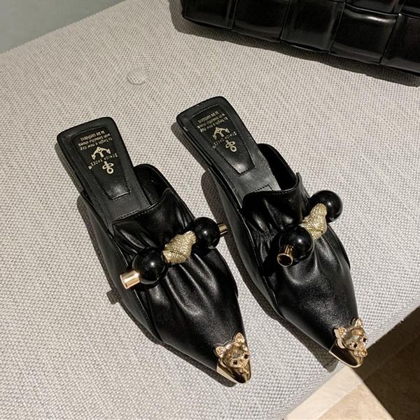 slippers for women flat pointed toe pearl knot casual summer slip-on mules backless loafers ballet flats low heel luxury shoes, Black
slippers for women flat pointed toe pearl knot casual summer slip-on mules backless loafers ballet flats low heel luxury shoes, Black