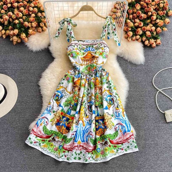 menahem summer fashion runway bow women dress tie tank sleeveless backless floral print elegant party pleated vestidos, Black;gray
menahem summer fashion runway bow women dress tie tank sleeveless backless floral print elegant party pleated vestidos, Black;gray