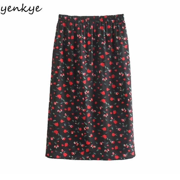 elastic high waist red floral print skirt fashion women midi pencil summer jupe femme 210514, Black
elastic high waist red floral print skirt fashion women midi pencil summer jupe femme 210514, Black