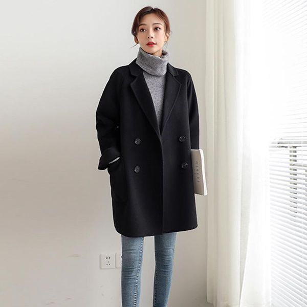 women's wool & blends winter coat women jackets long sleeve double breasted fashion female suit causal loose elegant black outwear
women's wool & blends winter coat women jackets long sleeve double breasted fashion female suit causal loose elegant black outwear