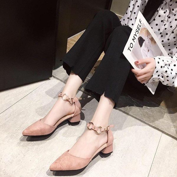 dress shoes spring pointed toe single female shallow mouth one word buckle thick heel comfort mid-heel woman work shoe, Black
dress shoes spring pointed toe single female shallow mouth one word buckle thick heel comfort mid-heel woman work shoe, Black