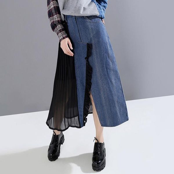 skirts high waist jeans skirt summer women fashion design streetwear japanese ladies maxi harajuku pleated denim korean style, Black
skirts high waist jeans skirt summer women fashion design streetwear japanese ladies maxi harajuku pleated denim korean style, Black