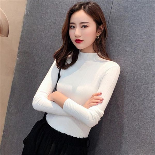 women's sweaters 2021 autumn winter women turtleneck pullovers sweater knitted elasticity casual jumper slim short warm soft female, White;black
women's sweaters 2021 autumn winter women turtleneck pullovers sweater knitted elasticity casual jumper slim short warm soft female, White;black