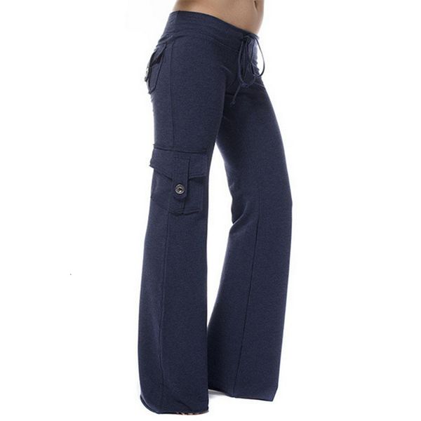 women's pants & capris spring high waist long pocket solid cargo palazzo wide leg trousers zs6u, Black;white
