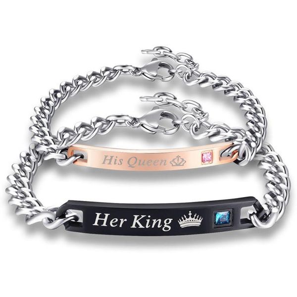 link, chain bracelet for women his queen her king black rose gold crown crystal couple bracelets hands jewelry
link, chain bracelet for women his queen her king black rose gold crown crystal couple bracelets hands jewelry