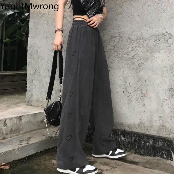 gray black drawstring high waist embroidery love loose straight pant women harajuku wide baggy summer trouser fashion streetwear women', Black;white
gray black drawstring high waist embroidery love loose straight pant women harajuku wide baggy summer trouser fashion streetwear women', Black;white