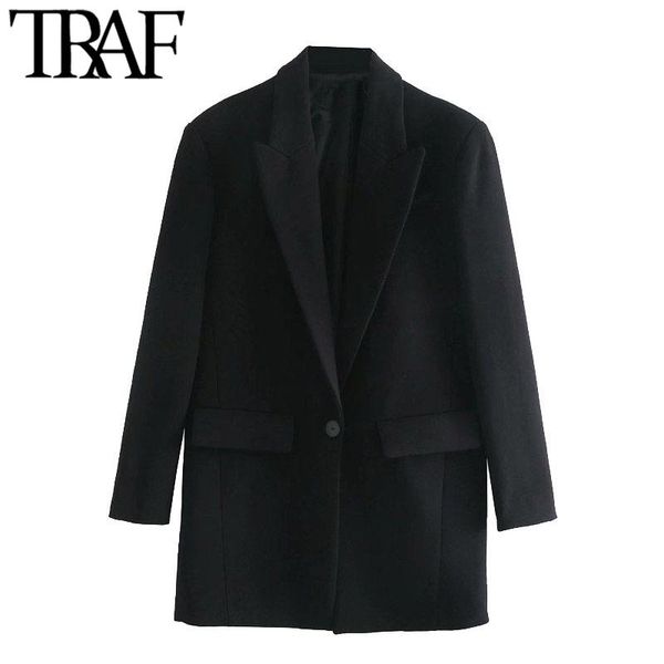 women fashion oversized single button blazers coat vintage long sleeve pockets female outerwear chic women's suits &, White;black
women fashion oversized single button blazers coat vintage long sleeve pockets female outerwear chic women's suits &, White;black