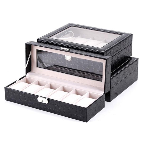 watch boxes & cases 6/10/12 slots crocodile leather display case mechanical storage box organizer holder jewelry, Black;blue
watch boxes & cases 6/10/12 slots crocodile leather display case mechanical storage box organizer holder jewelry, Black;blue