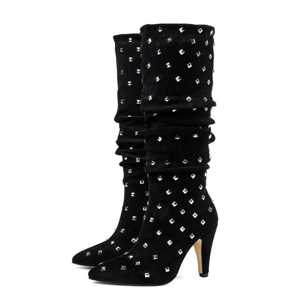 boots botas mujer invierno 2021 black high heels winter shoes women ladies thigh rivets slip on female bottines
boots botas mujer invierno 2021 black high heels winter shoes women ladies thigh rivets slip on female bottines