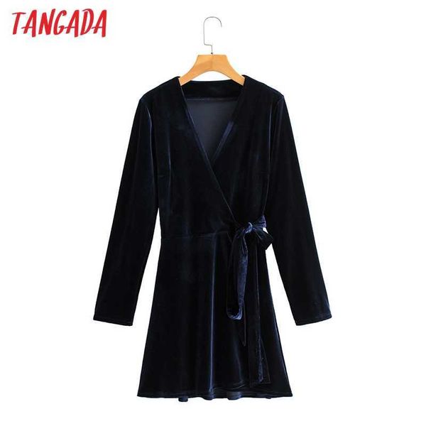 tangada spring fashion women navy velvet dress with slash v neck long sleeve ladies mini dress sy62 210609, Black;gray
tangada spring fashion women navy velvet dress with slash v neck long sleeve ladies mini dress sy62 210609, Black;gray