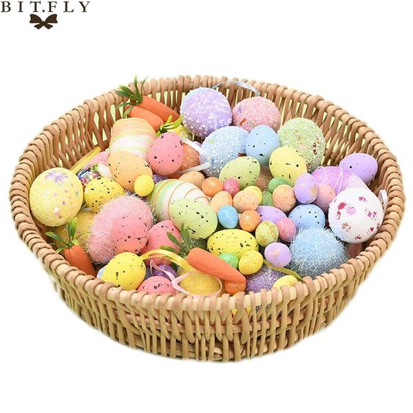 party decoration foam easter eggs happy painted bird pigeon diy craft kids gift favor home decor supplies