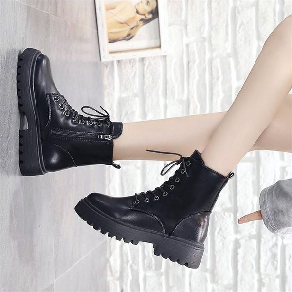 boots autumn motorcycle platform shoes designer plus velvet fashion soft casual women solid color leather ankle booties, Black
boots autumn motorcycle platform shoes designer plus velvet fashion soft casual women solid color leather ankle booties, Black