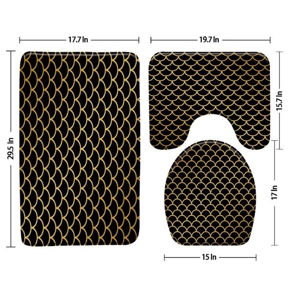 bath mats black fish scale pattern geometry mat 3 pcs set bathroom decor rugs bathtub carpet anti-slip toilet products
bath mats black fish scale pattern geometry mat 3 pcs set bathroom decor rugs bathtub carpet anti-slip toilet products