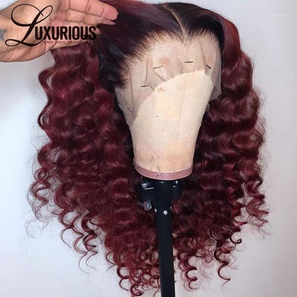 density deep wave black root 99j burgundy colored lace front human hair wigs brazilian remy ombre wig pre plucked1, Black;brown
density deep wave black root 99j burgundy colored lace front human hair wigs brazilian remy ombre wig pre plucked1, Black;brown