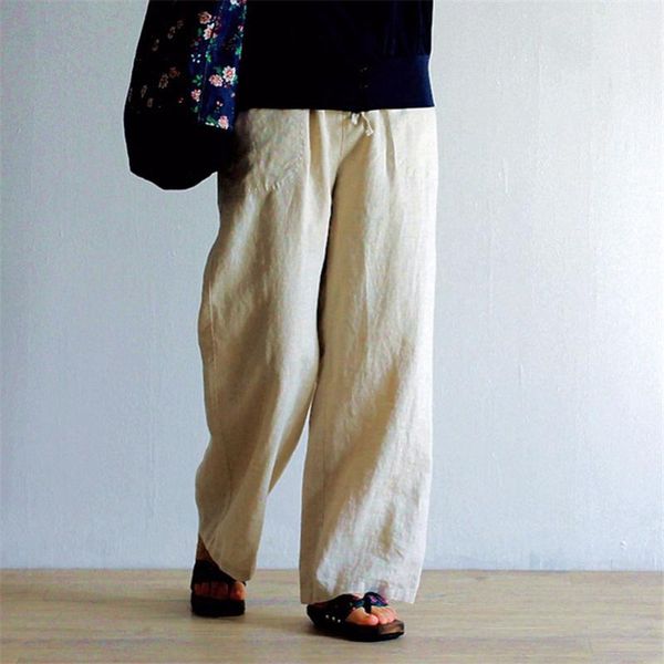 women's pants & capris fairynatural 2021 spring solid color women straight vintage linen casual elastic waist pockets loose female trou, Black;white
women's pants & capris fairynatural 2021 spring solid color women straight vintage linen casual elastic waist pockets loose female trou, Black;white
