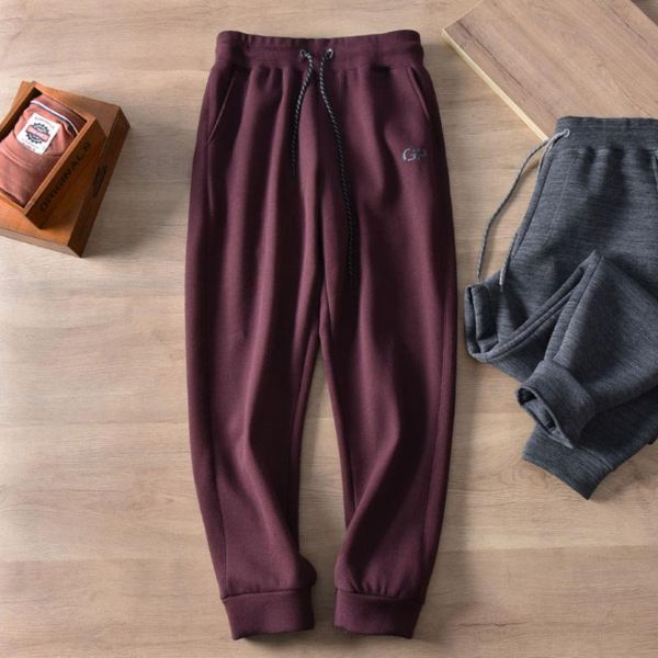 men's pants autumn and winter thickening roman knitted fabric ankle-tied sweatpants men 's simple casual loose track, Black
men's pants autumn and winter thickening roman knitted fabric ankle-tied sweatpants men 's simple casual loose track, Black
