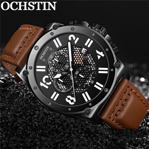 wristwatches ochstin man wristwatch chronograph auto date sport men watch military coffee genuine leather male clock 6122, Slivery;brown
wristwatches ochstin man wristwatch chronograph auto date sport men watch military coffee genuine leather male clock 6122, Slivery;brown