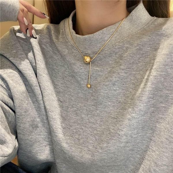 pendant necklaces stainless steel lucky ball necklace for women 2021 fashion temperament simple jewelry wholesale, Silver
pendant necklaces stainless steel lucky ball necklace for women 2021 fashion temperament simple jewelry wholesale, Silver