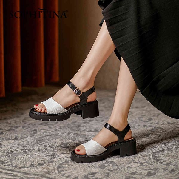 sophitina chunky sandals women concise platform stone pattern leather sandals buckle strap mixed colors casual lady shoes ao932 210513, Black
sophitina chunky sandals women concise platform stone pattern leather sandals buckle strap mixed colors casual lady shoes ao932 210513, Black