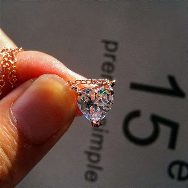 pendant necklaces boho female small heart necklace crystal rose gold wedding for women vintage jewelry, Silver
pendant necklaces boho female small heart necklace crystal rose gold wedding for women vintage jewelry, Silver