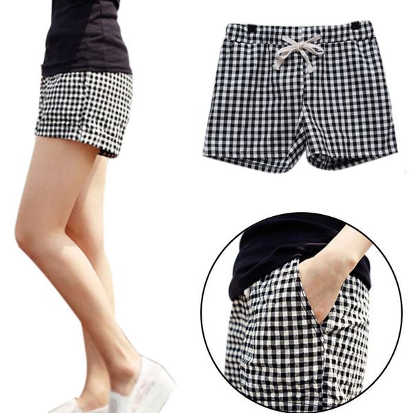 women's shorts fashion women plaid casual loose elastic waist all-match summer cotton short pants plus size 4xl 19ing 40a8, White;black
women's shorts fashion women plaid casual loose elastic waist all-match summer cotton short pants plus size 4xl 19ing 40a8, White;black