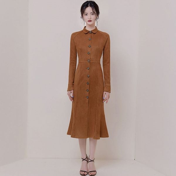 spring ol brown leather mermaid pencil dress women elegant single-breasted long sleeve slim calf length bodycon dress leath 210514, Black;gray
spring ol brown leather mermaid pencil dress women elegant single-breasted long sleeve slim calf length bodycon dress leath 210514, Black;gray
