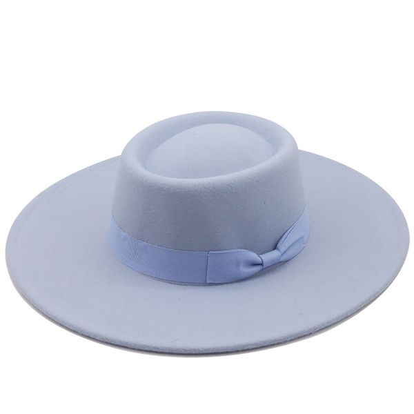 ring-shaped wool felt big eaves bowler hats ladies spring autumn and winter fashion flat-woolen hat, Blue;gray
ring-shaped wool felt big eaves bowler hats ladies spring autumn and winter fashion flat-woolen hat, Blue;gray