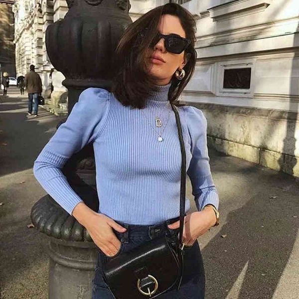 basic turtleneck knitted sweater women pullover blue long puff sleeve autumn winter jumper black sweater female 210415, White;black
basic turtleneck knitted sweater women pullover blue long puff sleeve autumn winter jumper black sweater female 210415, White;black