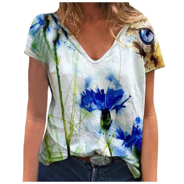 summer plus size t shirt painting flower print t-shirt women tshirts vintage harajuku v neck short sleeve casual tee 2021 women's, White
summer plus size t shirt painting flower print t-shirt women tshirts vintage harajuku v neck short sleeve casual tee 2021 women's, White