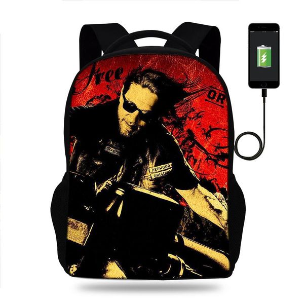 backpack sons of anarchy usb charging for men and women, travel bag teenagers, school students
backpack sons of anarchy usb charging for men and women, travel bag teenagers, school students