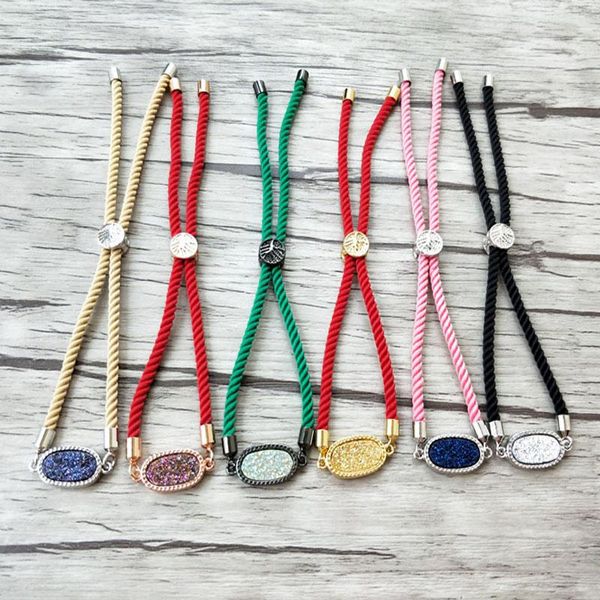 charm bracelets 10pieces mix color cotton adjustable hand bracelet,natural druse geode quartz titanium stone oval connector bracelet bg178, Golden;silver
charm bracelets 10pieces mix color cotton adjustable hand bracelet,natural druse geode quartz titanium stone oval connector bracelet bg178, Golden;silver