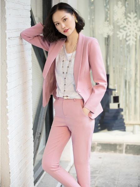 fashion pink spring fall pantsuits with jackets and pants for ladies office uniform designs women blazers work wear sets women's two pi, White
fashion pink spring fall pantsuits with jackets and pants for ladies office uniform designs women blazers work wear sets women's two pi, White