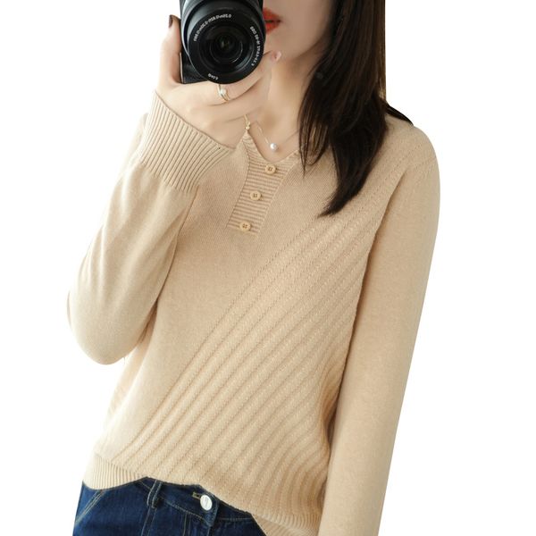 women's sweaters cotton shirt with v-neck for women, long sleeve jumper casual mesh 7q0w, White;black
women's sweaters cotton shirt with v-neck for women, long sleeve jumper casual mesh 7q0w, White;black