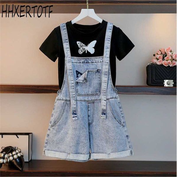 summer denim suit women fashion short sleeve t-shirt +strap jeans dress mini casual 2 piece sets 210531, White
summer denim suit women fashion short sleeve t-shirt +strap jeans dress mini casual 2 piece sets 210531, White