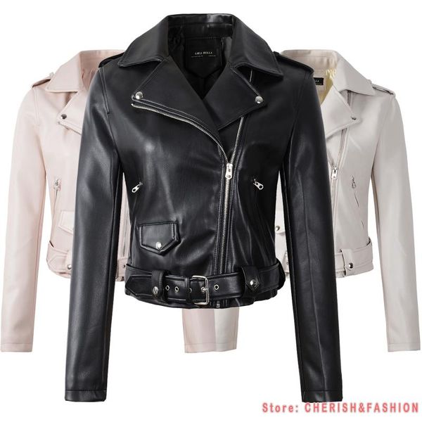 women's leather & faux brand motorcycle pu jacket women winter and autumn fashion coat 3 color zipper outerwear 2021, Black
women's leather & faux brand motorcycle pu jacket women winter and autumn fashion coat 3 color zipper outerwear 2021, Black