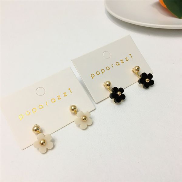 925 silver needle korean east gate with delicate sweet little daisy female small flower earrings, two wear and hang, Black
925 silver needle korean east gate with delicate sweet little daisy female small flower earrings, two wear and hang, Black