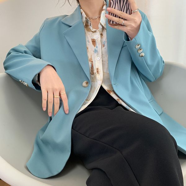 women's suits & blazers spring coat turn down collar blue color one button feminino casaco for clothes 1hp2, White;black
women's suits & blazers spring coat turn down collar blue color one button feminino casaco for clothes 1hp2, White;black