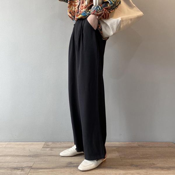 women's pants & capris 2021 spring casual trousers full length high waisted drapey wide leg gray black quality, Black;white
women's pants & capris 2021 spring casual trousers full length high waisted drapey wide leg gray black quality, Black;white