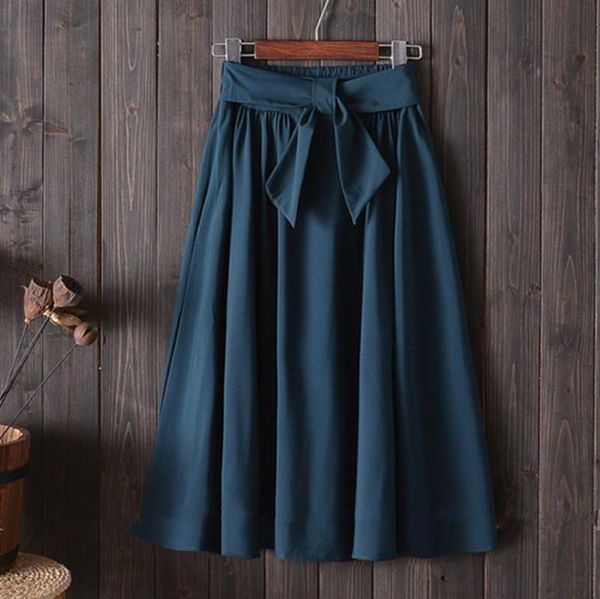 skirts solid a-line summer midi skirt elastic waist with belt knee-length women fashion loose daily casual jupe femme, Black
skirts solid a-line summer midi skirt elastic waist with belt knee-length women fashion loose daily casual jupe femme, Black