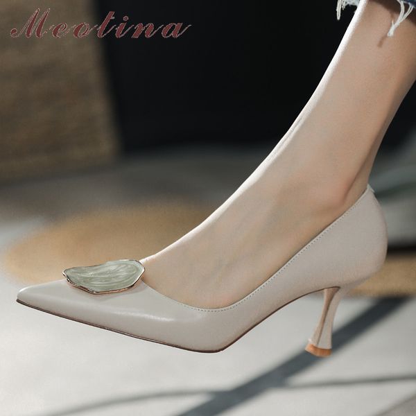 meotina high heel women shoes genuine leather stiletto heels pumps pointed toe party shoes metal decoration dress footwear 40 210520, Black
meotina high heel women shoes genuine leather stiletto heels pumps pointed toe party shoes metal decoration dress footwear 40 210520, Black