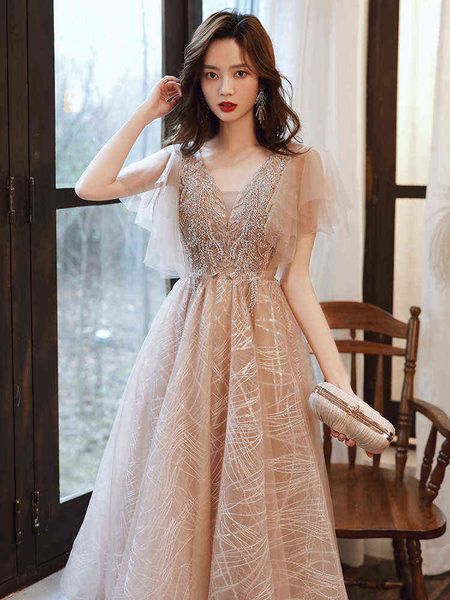 luxury prom dresses champagne evening 's 2021 autumn winter banquet temperament celebrity sister group super xiansen, Black
luxury prom dresses champagne evening 's 2021 autumn winter banquet temperament celebrity sister group super xiansen, Black