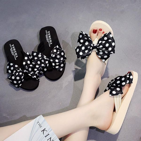 slippers woman dot bowknot flip flops sweet princess shoes thick bottom beach summer women zapatos de mujer 34-41#, Black
slippers woman dot bowknot flip flops sweet princess shoes thick bottom beach summer women zapatos de mujer 34-41#, Black