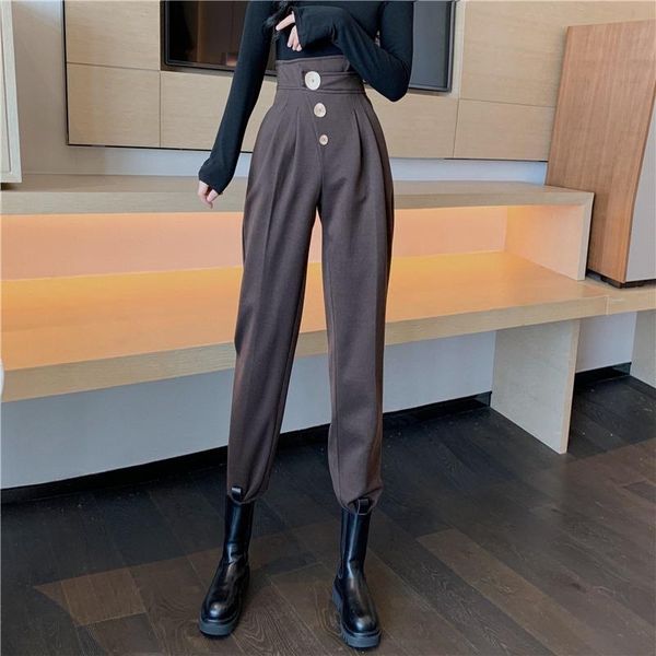 asymmetrical casual harem women pants high waist solid slim ankle length all match office lady elegant clothing women's & capris, Black;white
asymmetrical casual harem women pants high waist solid slim ankle length all match office lady elegant clothing women's & capris, Black;white