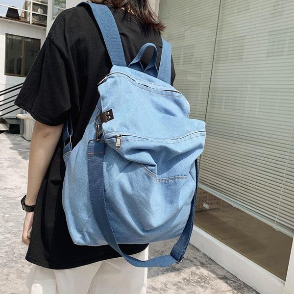 backpack women fashion college denim bag simple wild solid color student backpacks for teenager girls female
backpack women fashion college denim bag simple wild solid color student backpacks for teenager girls female