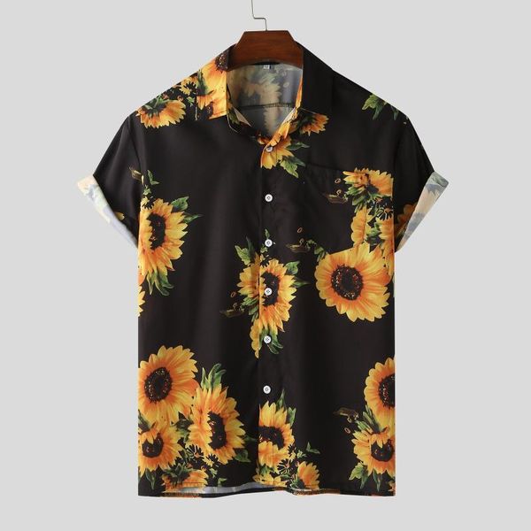 men's casual shirts chemise sunflower print shirt men streetwear stand collar short sleeve loose blouse camisa masculina, White;black
men's casual shirts chemise sunflower print shirt men streetwear stand collar short sleeve loose blouse camisa masculina, White;black